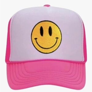 OTTO Pink Smiley Face Trucker Hat